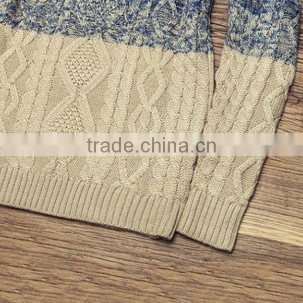 men melange color cotton pullover sweater