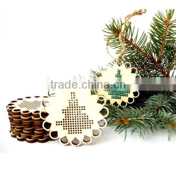 Unfinished Wooden Supply Cross Stitch Blank Christmas Decor Craft