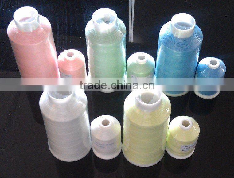 market popular glow thread/3000m/cone Glow In The Dark Embroidery Thread,glow thread,Luminous thread