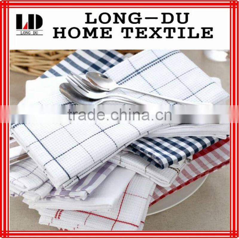 cheap hot sale checked printed cotton tea/kitchen towel