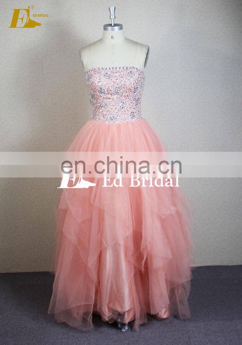 Your Design Strapless Sleevelss Beaded Floor Length Wholesale Sexy Special Occasions Prom Dresses
