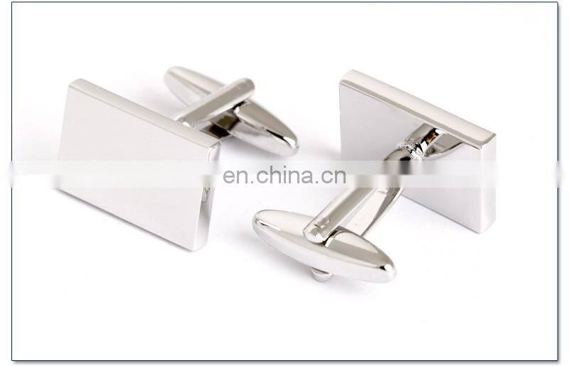 Simple Silver Men Shirt Cufflinks