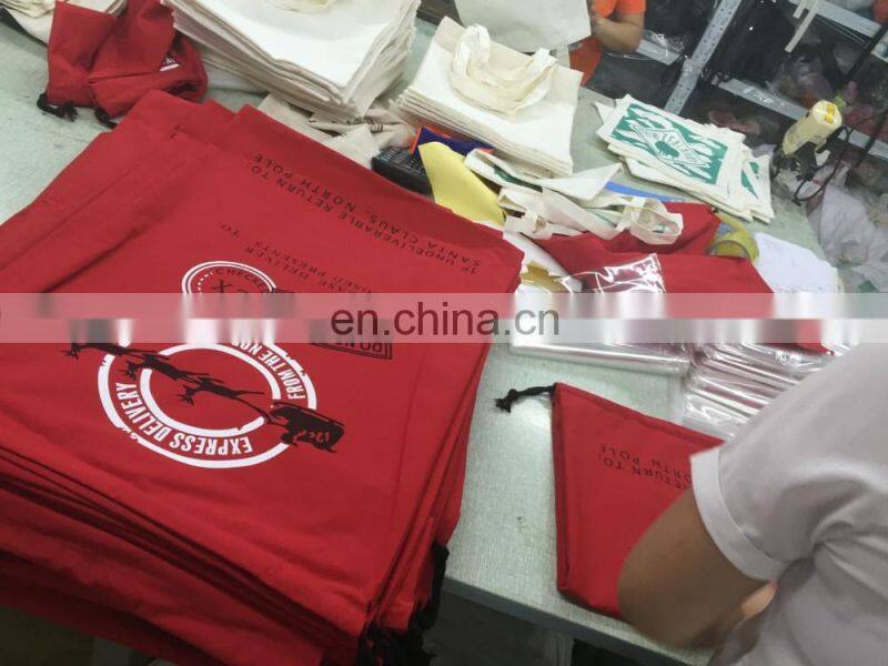 New arrival canvas drawstring Santa sack