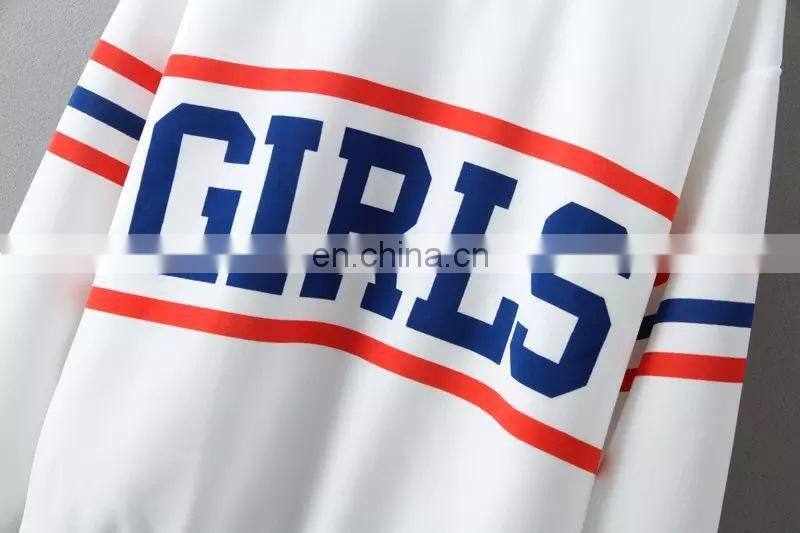 2016 New Style Women Clothes Fashion Causal Printed Letters Women Blouse Red Blue Stripes Loose Printing Blouse