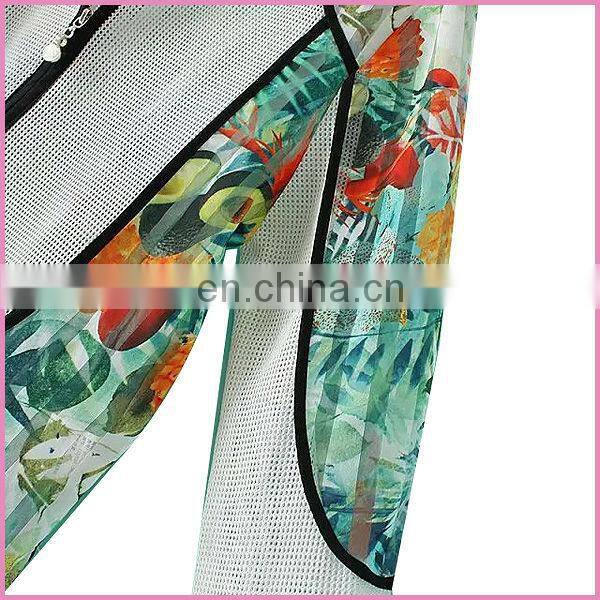 2015 OEM front chiffon patched net sleeve half net new design girl's jacket