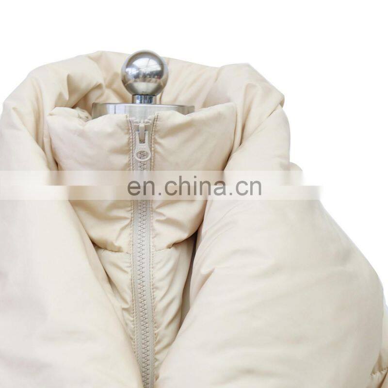 women cheap big turn-down collar long quilted cotton coat