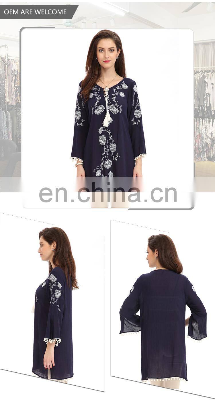 Guangzhou Apparel Summer Thread Long Sleeve Blouse Fashion Design