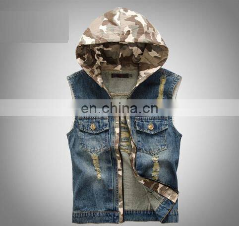 wholesale distressed denim jackets -Men Denim jacket