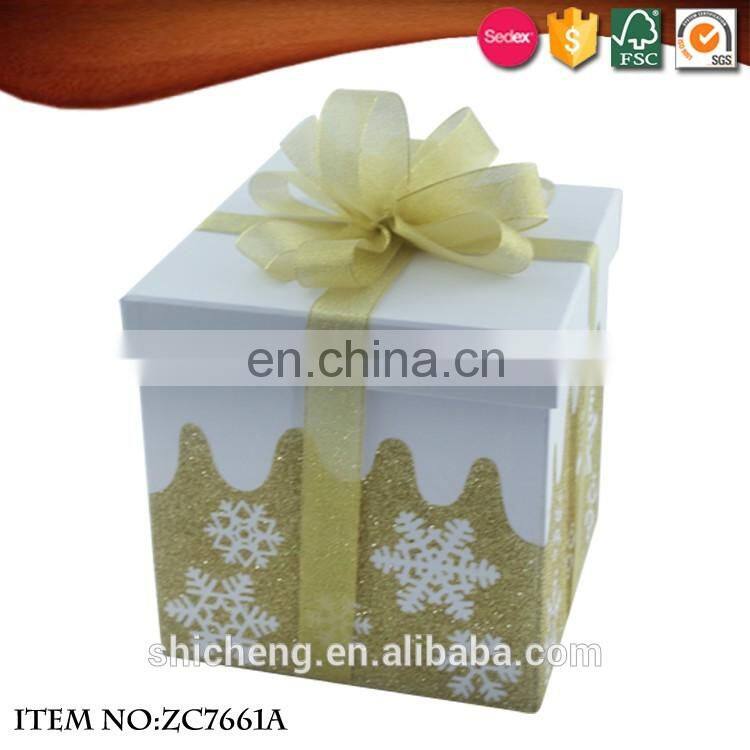 Chiratmas snow bling gift packaging box with lid