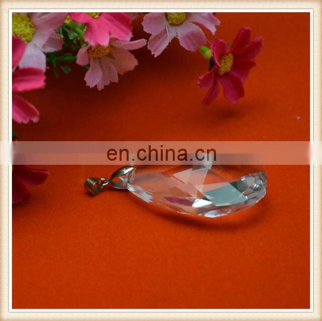 elegant transparent crystal pendant in oval design for necklace/garment/bags