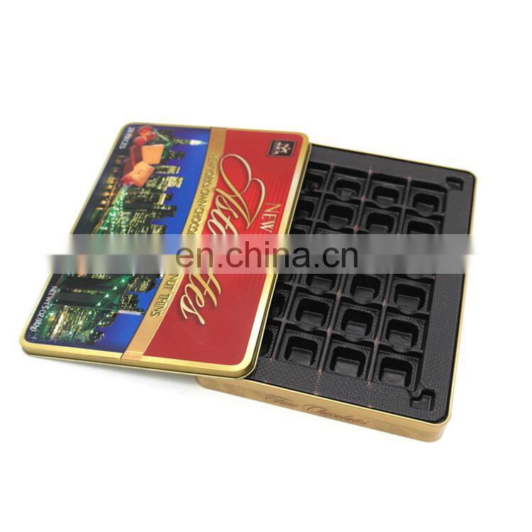 Embossed empty valentine gift chocolate tin box packaging