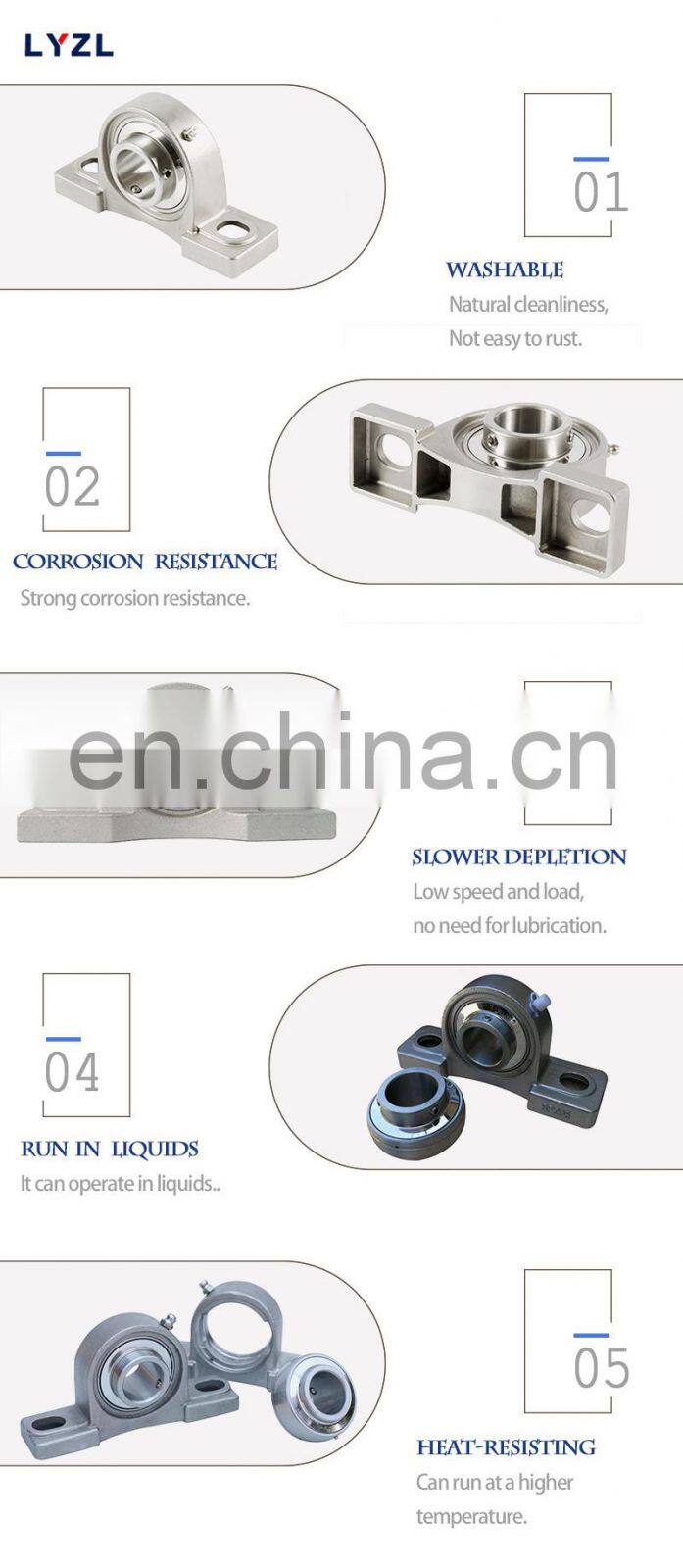 Superior quality waterproof Stainless steel plummer pillow block bearing SUCP201 SUCP202 SUCP203 SUCP204 SUCP205 SUCP206 SUCP207