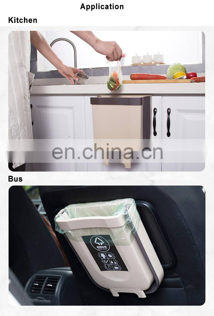 Eco-Friendly Creative Wall Mounted Car Ashcan Folding Waste Bin Kitchen Cabinet Door Hanging