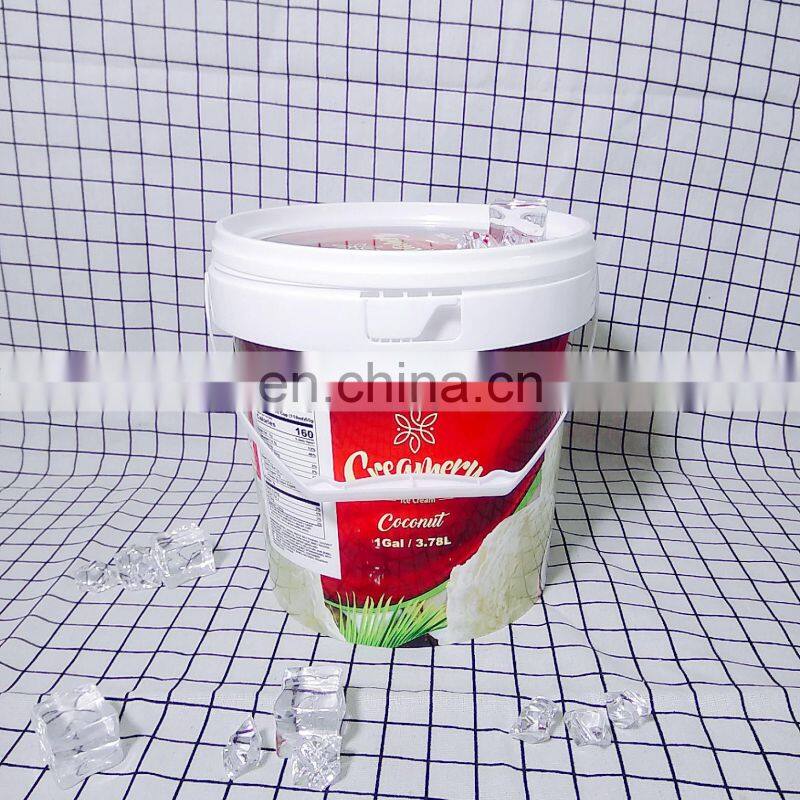 3.8 litres of food plastic drums for ice cream plastic drums food grade plastic drums