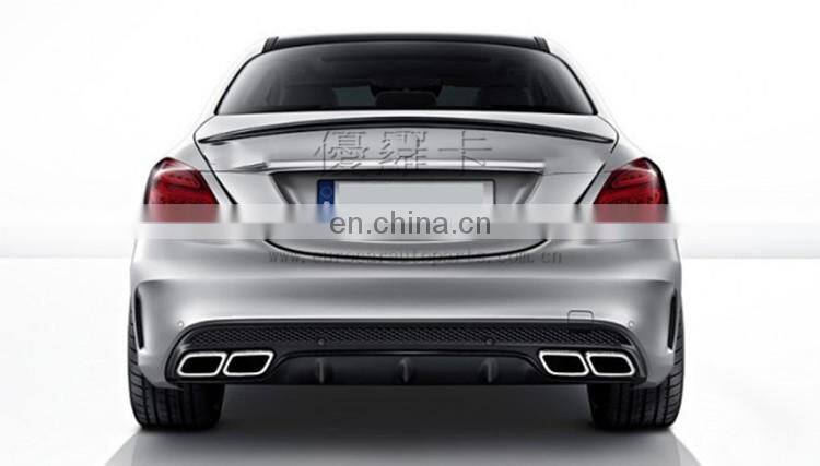 C class w205 C63 BODY kit with front bumper front grille fenders ducts muffler tips and rear bumper rear wing PP material