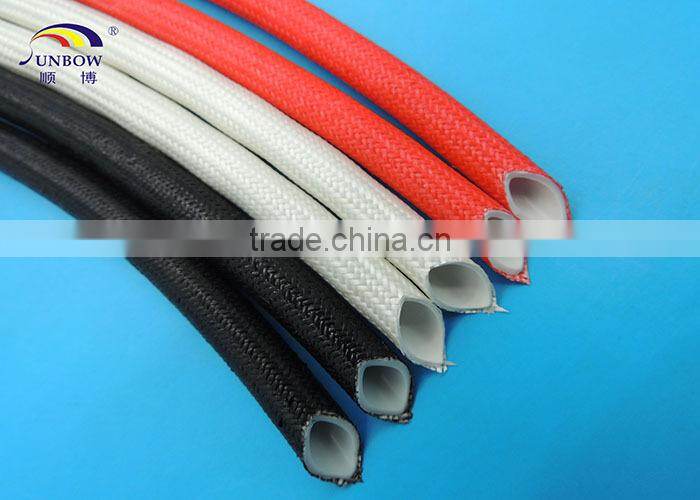 SUNBOW High Temperature Resistant Fire-resistance 12MM Silicone Rubber Glassfiber Sleeve