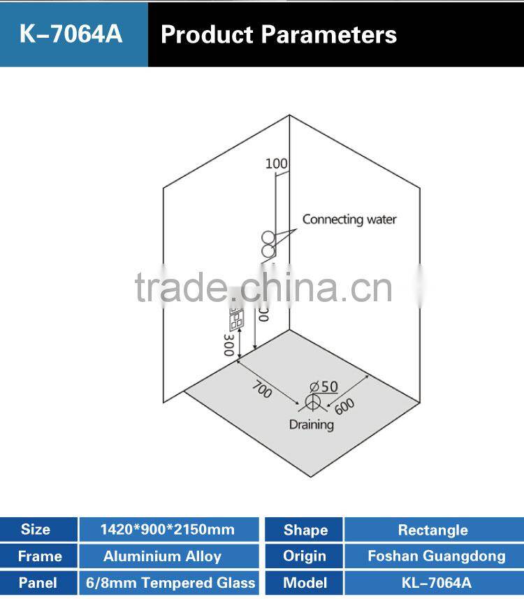 Foshan Computer Form Sex Massage Lighting Steam Shower Room K-7064A