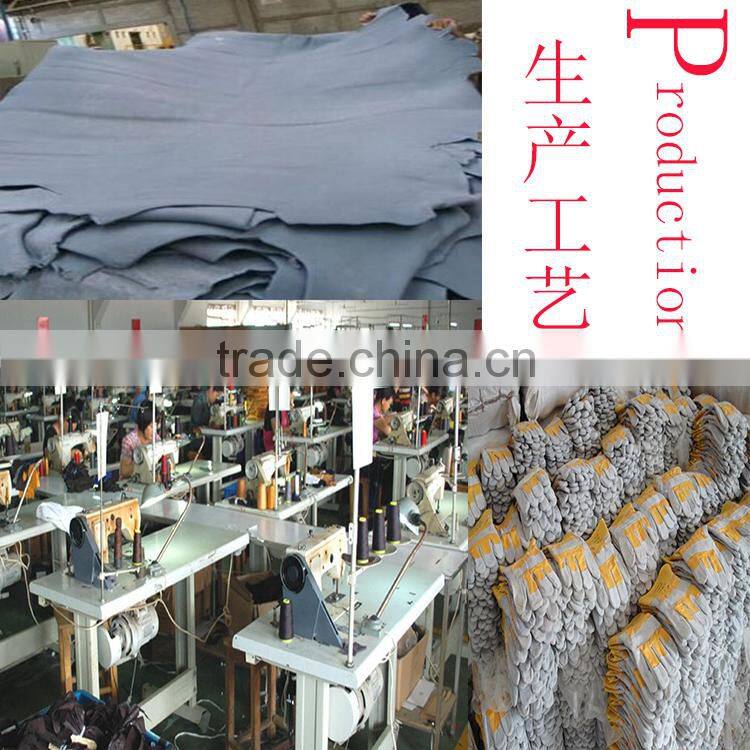 leather western safety working gloves with double the palm