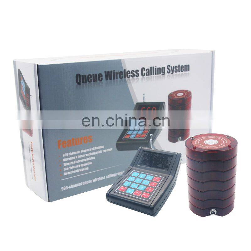 Restaurant Wireless Paging Queuing System 1 Transmitter 10 Coaster Pagers for Guest Waiter Calling