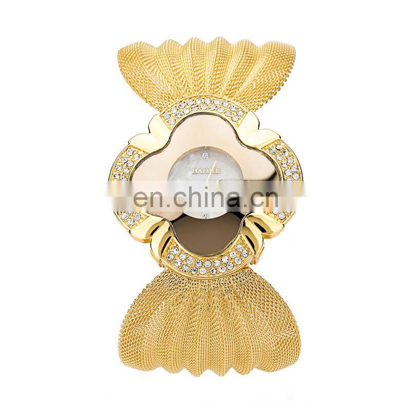 BAOHE JA002-A 2pc Women Quartz Watch Fashion Luxury Brand Diamond Butterfly Gold Watch For Women