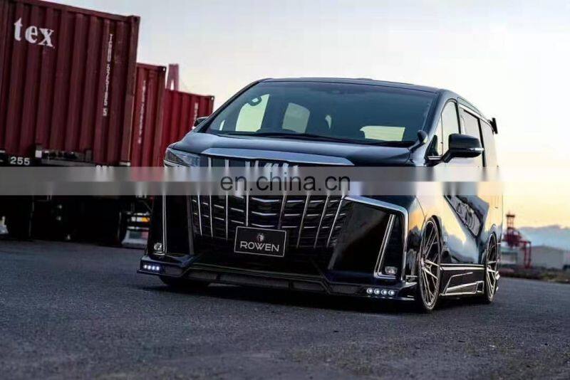 Runde New Arrival Resin Material For Toyota Alphard Upgrade Rowen Style Body Kit Front Lip Rear Lip Rear Bumper Side Skirt