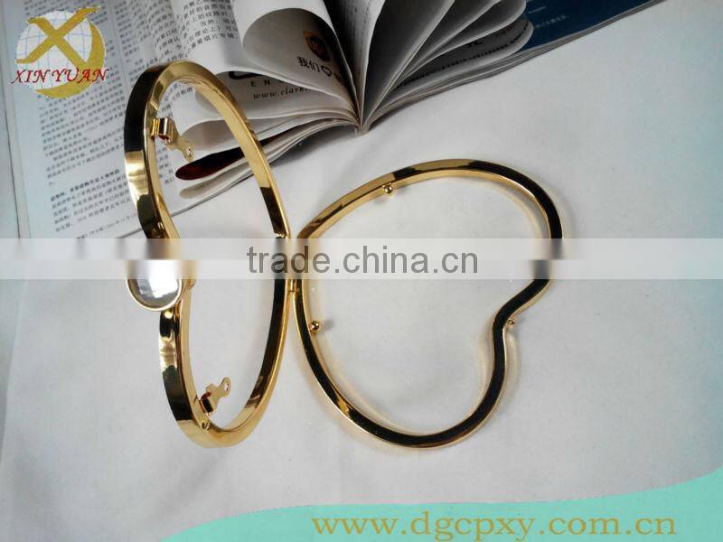5.1 inch heart shape clutch frame for bags purses clasp