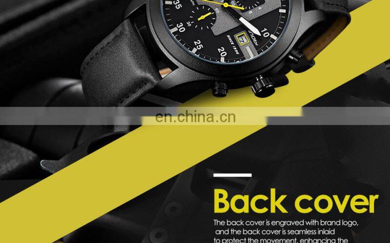 SINOBI Boys Watches Digital S9826G Small Three Dial Chronograph Watches Hand Clock Boys Date Window Business Handwatch