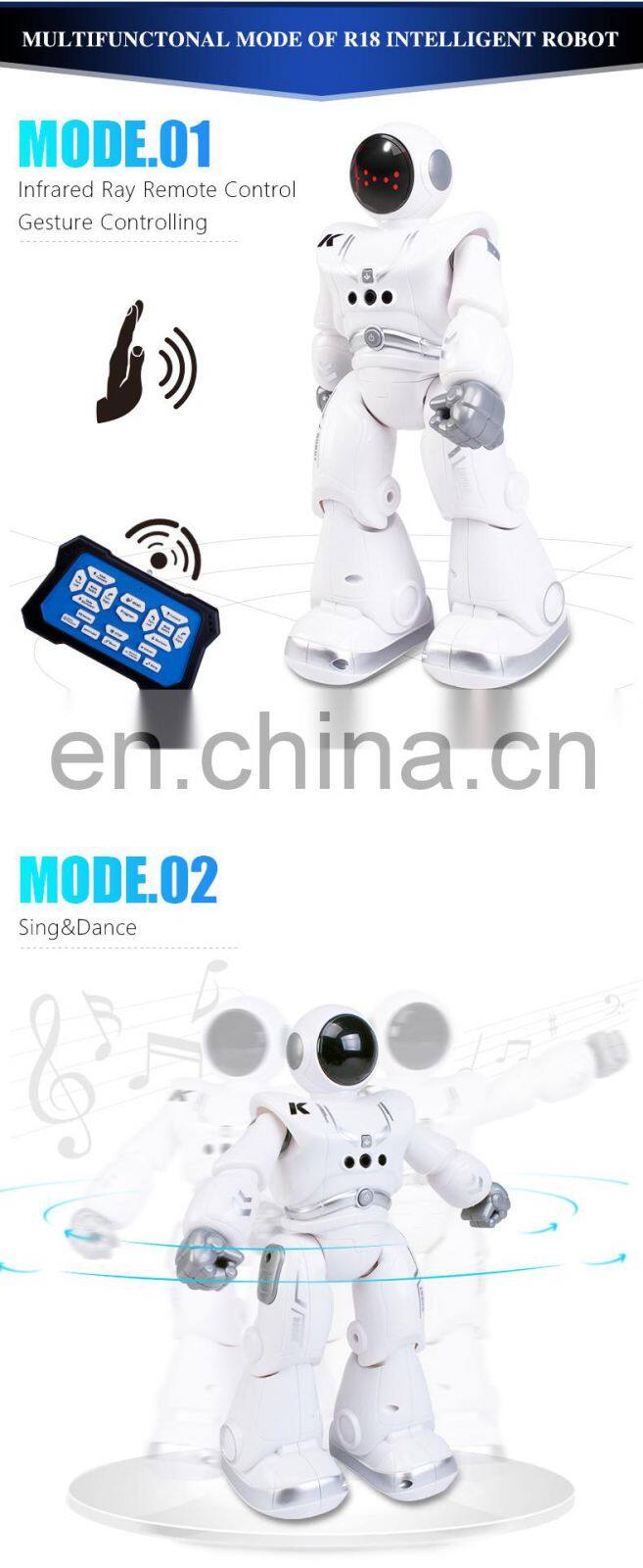 HOT JJRC R18 RC Robot Gesture Sensor Intelligent Programming Automatic Presentation Robot RC Toys with Music