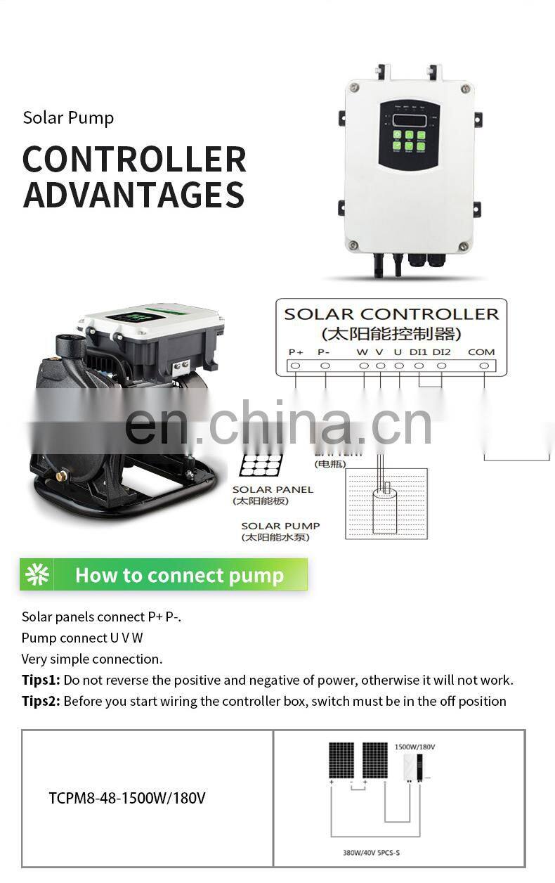 High Head Surface Water 2hp Solar Water Centrifugal Pump For Irrigation