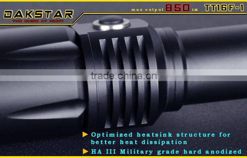 DAKSTAR TT16F-1 XM-L U2 850LM CREE LED 18650 Police Rechargeable Side Switch Stepless Diming Aluminum Tactical SWAT Flashlight