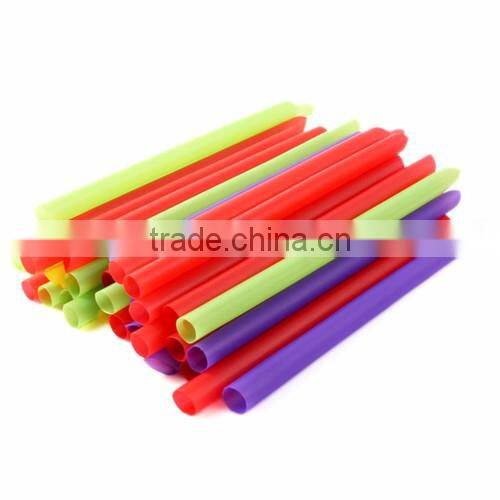 Eco-friendly Plastic straw Black felxible plastic drinking straw, hard straw with spoon, black jumbo straw