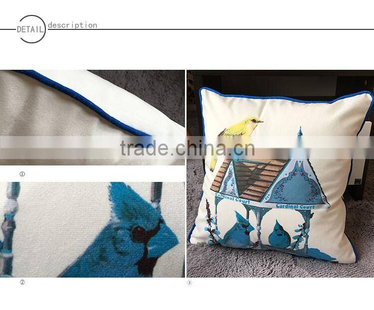 Wholesale Bird Custom Printting Chair Cushion Pillow