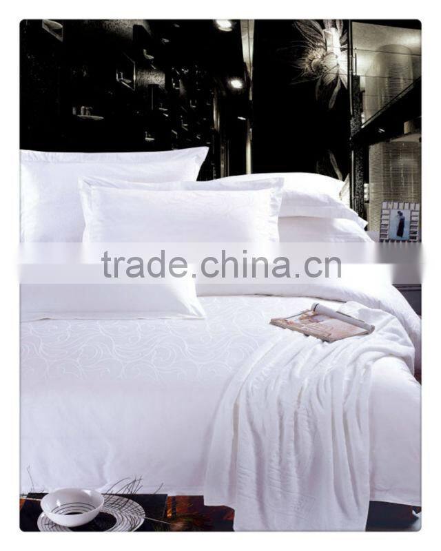 40s white plain star hotel bedding set