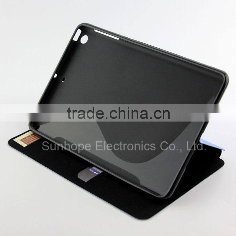 With card slot blinking silk print design cellphone case over sets for Apple for ipad mini 1 2 3