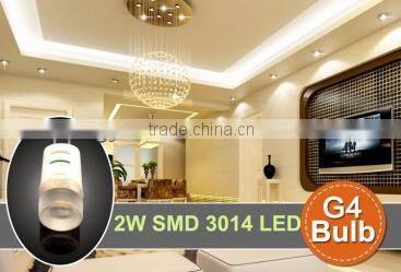 12V,80LM,2W,CE,LED indoor light,decorative light,heat conductive PC housing G4 bulb