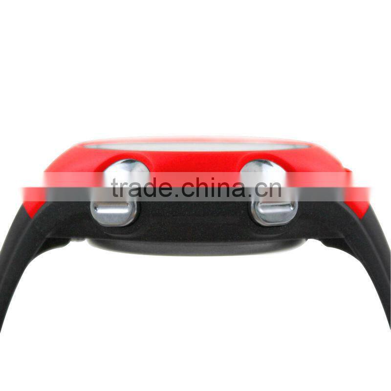 DW177_RD Red color Digital Rubber Chrono, Timer, Alarm ,body fit heart rate monitor watch