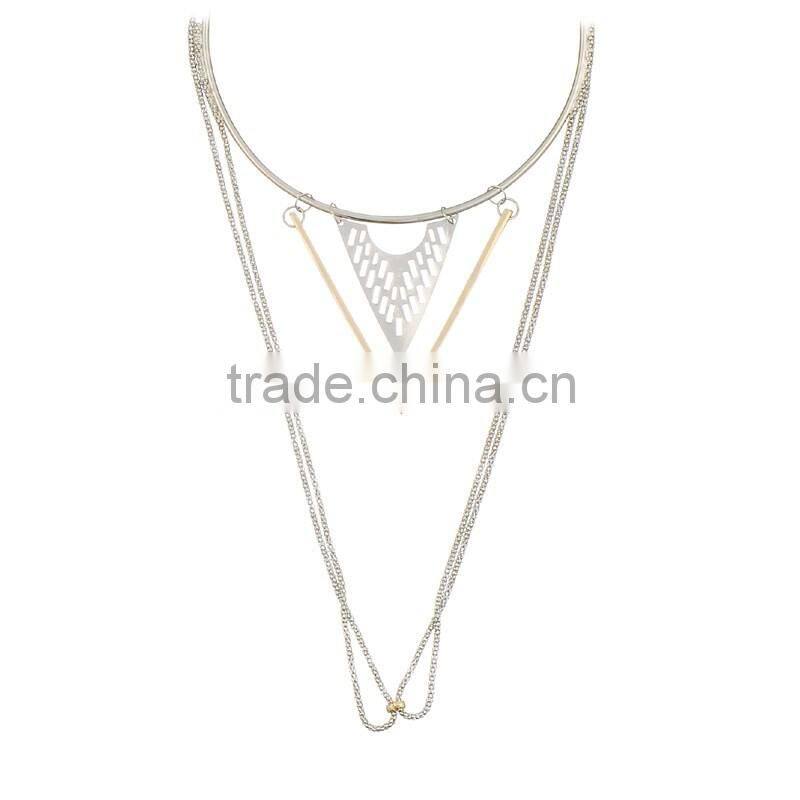 Vogue New Triangle Design Necklet Men Jewelry Chain Pendant Necklace