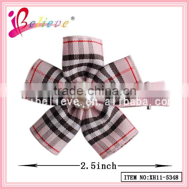 Chinese products wholesale hair clips with spring clip,make fabric flower hair clips