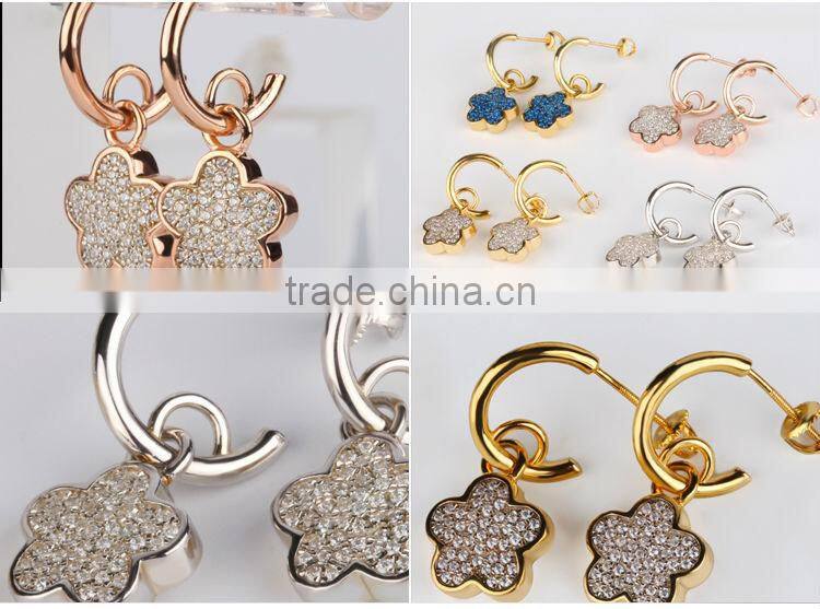 2015 Newest Fashionable Jewelry 925 Sterling Silver Jewelry rose gold earring