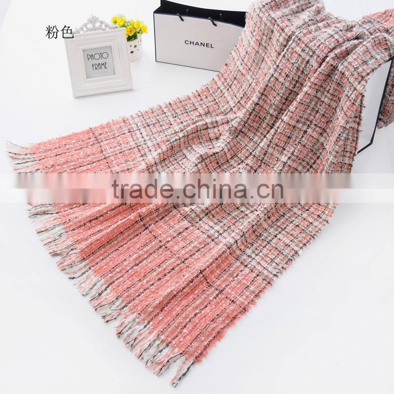 Best Selling Loop Yarns Woven Plaid Fashion Ladies Winter Shawl