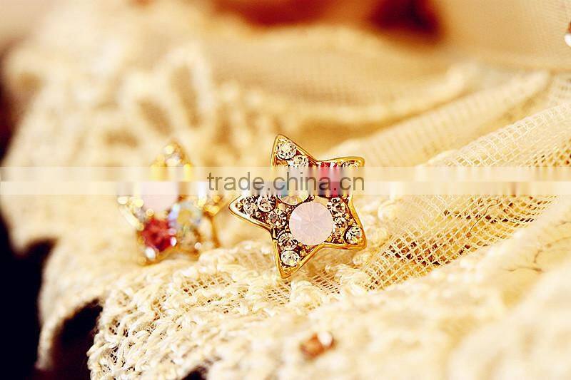 Fancy crystal star stud star shaped diamond earrings statement star earring