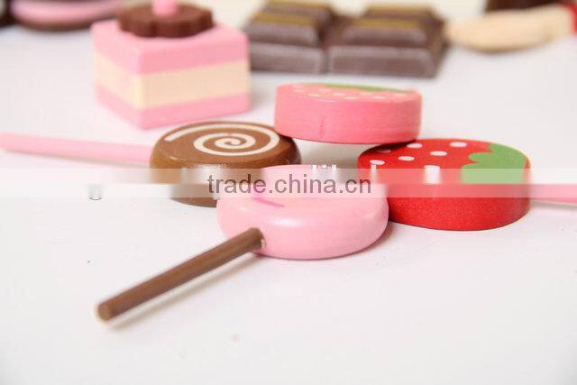Wooden toy chocolate cake set ,wooden kitchen sets toy for kids