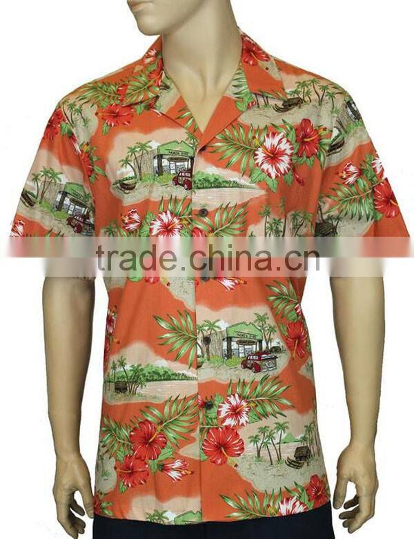 Mens hawaiian shirts wholesale/sublimation men hawaiian beach shirts