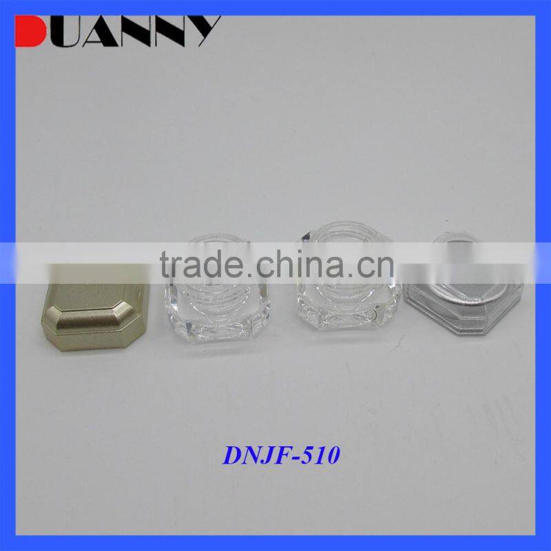 White Acrylic Plastic Square Cosmetics 5G 10G Double Wall Cream Jar For Sale