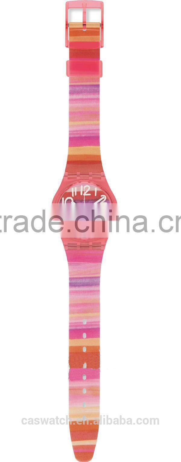 Fashion colorful rainbow color plastic watch