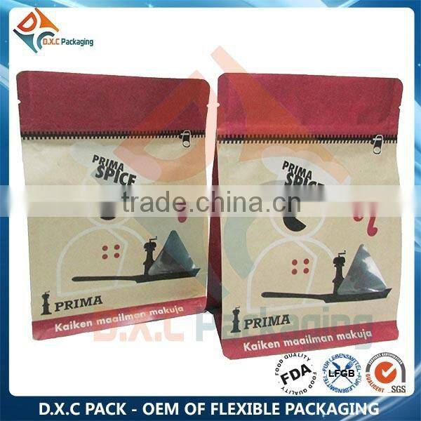 Brown Kraft Paper Zip Lock bag For Food In Box Pouch Shape