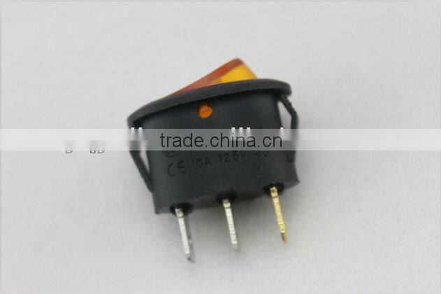 YL3-11 yellow 3 metal pole on off round 125v rocker switch