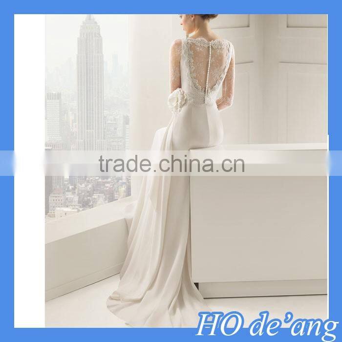 HOGIFT Slim fishtail lace wedding dress,Sexy Mermaid Alibaba Wedding Dress 2016,High-grade elegant lace halter custom wedding