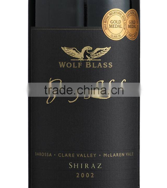 Custom Aluminum Embossed Bottle Label,wine metal sticker Metal Wine Label