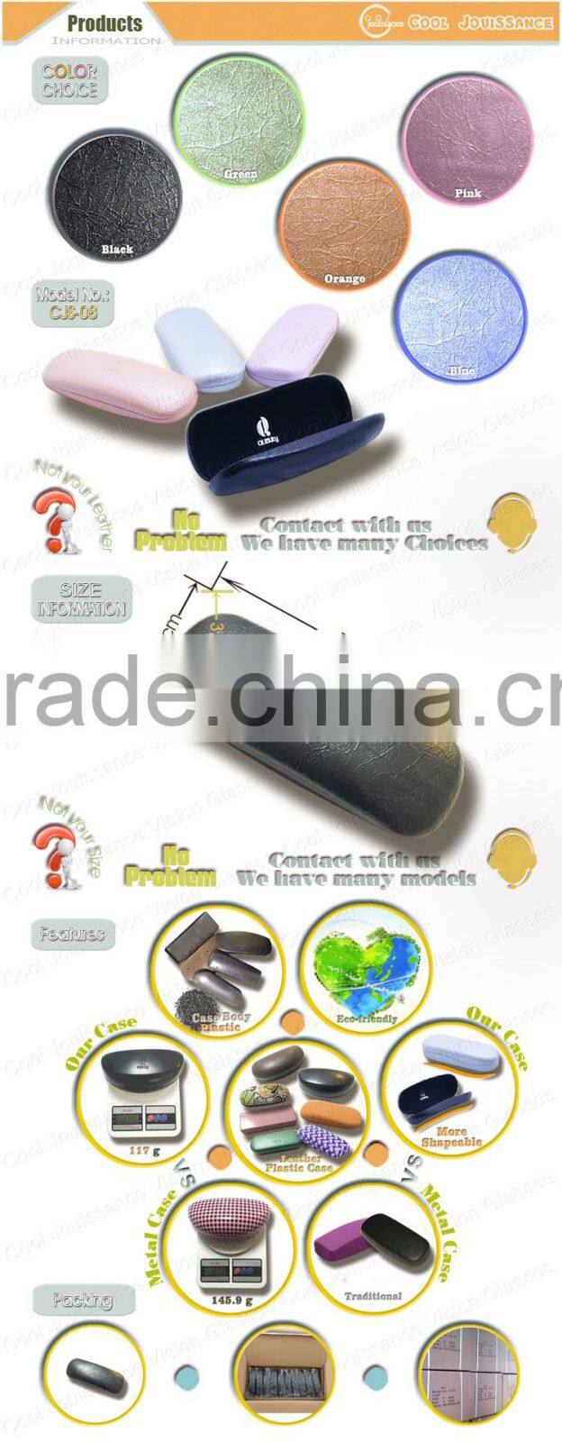 Leather box of glasses,optical frames boxes,zipper eyeglass case with high quality for sale